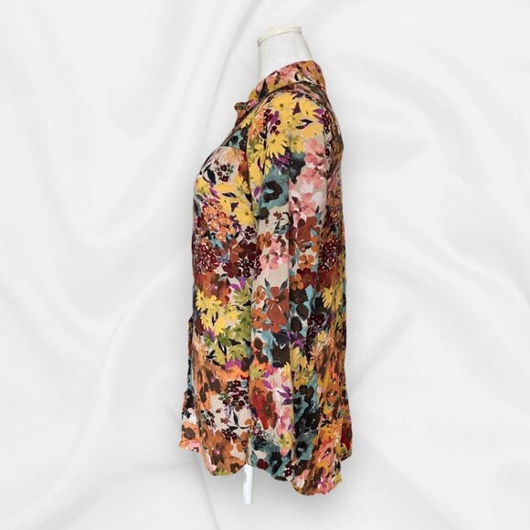 Anthropologie Fig & Flower Blouse size Small Bohemian, Floral, Boho - Picture 3 of 7